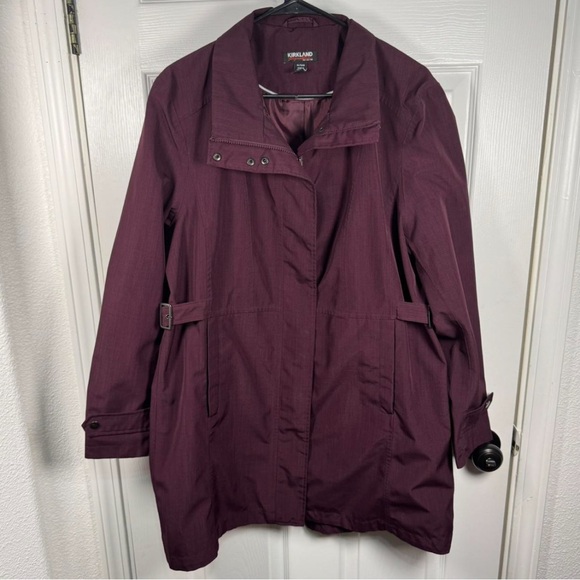 Kirkland Signature Women's Dark Burgundy/Purple Trench Coat - Picture 3 of 5